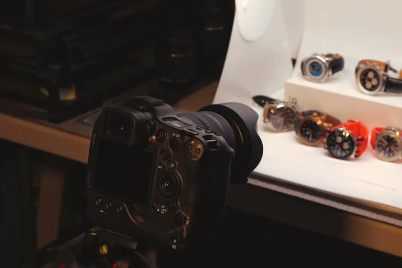 Camera set up for a product shoot